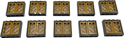 Image de LEGO® Fenêtre 1x4x3 Cadre gris doré pour maison, bâtiment NOUVEAU Quantité 50x