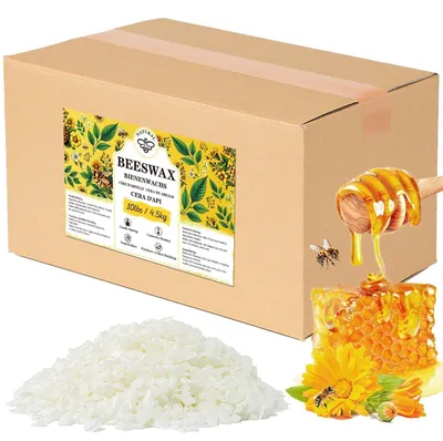 Produktbild von Weiße Bienenwachs Pastillen 4.5KG für Kosmetik & Kerzenherstellung