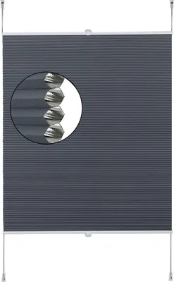 Produktbild von Honinggraat-Rollo – Blau – Lichtdurchlässig – 65x130cm – Isolierend