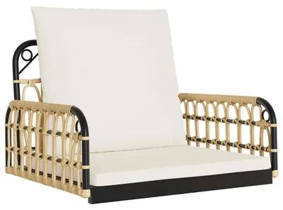 Produktbild von vidaXL Hängestuhl mit Kissen 63x58x39 cm Poly Rattan und Stahl