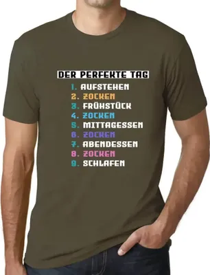 Produktbild von Herren Grafik T-Shirt Der Perfekte Tag Lustige Spieler Zocker Öko-Verantwortlich Vintage Jahrgang Kurzarm Lustige Druck Geburtstag Geschenk Mann