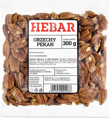 Obrázek produktu pro Pekanové ořechy 300 G - celé půlky - jemné a máslové - nesolené - zdravá svačina