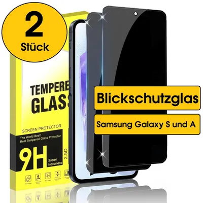 Produktbild von 2x Panzerfolie Blickschutzglas für Samsung Galaxy S25. Sichtschutz
