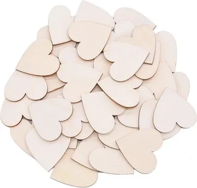 Produktbild von CHPN - Herzen - Holzherzen - 4CM - 50 Stück - Holzherzen - Geschenk - Hochzeit - Geschenkverteilung - Tischdekoration - Namensschilder