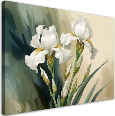Immagine prodotto di Quadro su tela Fiori bianchi 120x80 Feeby Verde quadro per la parete pronto da appendere