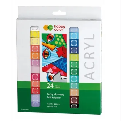 Produktbild von Acrylfarben 24 Farben HAPPY COLOR