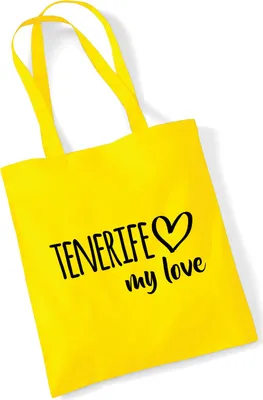Produktbild von Huuraa Jutebeutel Tenerife my love 10 Liter Yellow Baumwolle Tasche Geschenkidee