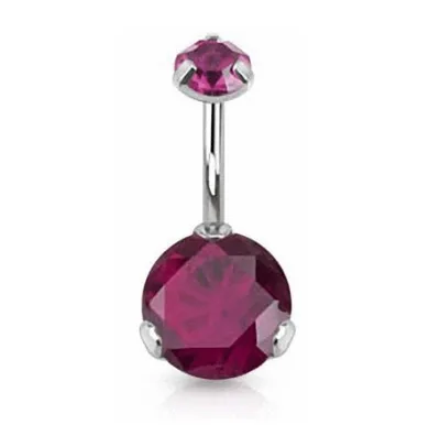 Produktbild von Taffstyle Bauchnabelpiercing Bauchnabelpiercing Schmuck Stecker Doppel Kristall Kugel Innengewinde, Lila