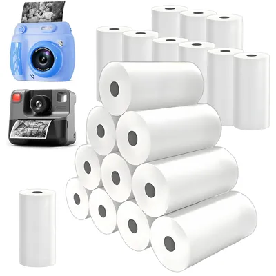 Obrázek produktu pro 20 rolí termálního papíru pro dětské fotoaparáty, 57 mm, náhradní termální papír, bílý, bez inkoustu, papír pro tisk v dětských fotoaparátech, okamžitý tisk