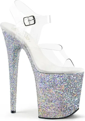 Produktbild von FLAMINGO-808LG Damen Sandale von Pleaser, Transparent Silber , EU 35, US 5