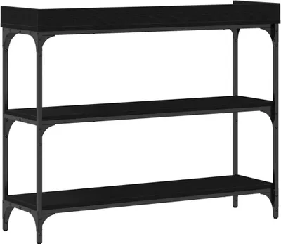 Zdjęcie produktu dla Stół Konsolowy z półką Czarny dąb 100 x 30 x 80 cm