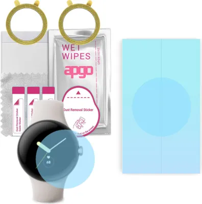 Produktbild von apgo 2 Stück HD HQ FLEX Schutzfolie kompatibel mit Google Pixel Watch Smartwatch, Hydrogel Displayschutzfolie mit abgerundeten Rändern, Displayfolie zum gesamten Bildschirm