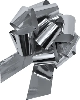 Produktbild von Oblique Unique Geschenkschleife Deko Schleife für Geschenke Tüten Zuckertüte Weihnachten Geschenkdeko Metallic - silber