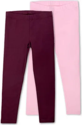 Produktbild von SES Kinder Leggings Mädchen 128/134 2er Pack aus Baumwolle rosa/Pflaume/weiche & Bequeme Leggings für Mädchen/Mädchen Leggings - ideal für Spiel & Alltag/stilvolle Kinder Leggings