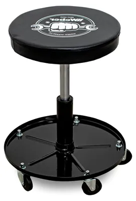 Produktbild von Werkstatthocker, höhenverstellbar, gepolstert, 360° drehbar, Schwarz, Kunstleder, Industrial