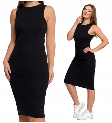 Produktbild von Kleid - Damenkleid Größe M - Sommerkleid schwarz - Etuikleid - Midikleid