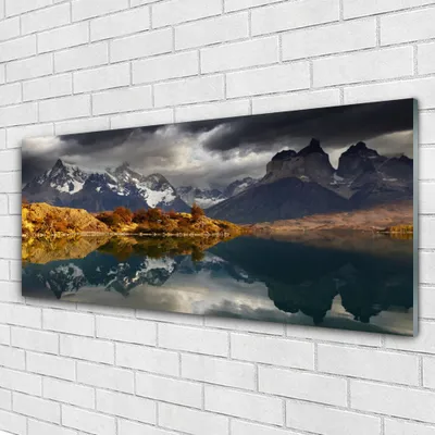 Produktbild von Acrylglasbilder 125x50 Wandbild Druck Gebirge See Landschaft