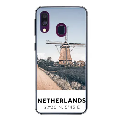 Produktbild von MuchoWow® Handyhülle Schutzhülle Hülle für Samsung Galaxy A40 Niederlande - Mühle - Wiese Silikon Softcase Handy Hülle - Handy-Tasche
