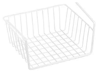 Obrázok produktu pre Kovový závesný kôš – 30 x 25,5 x 14 cm – biely – úložný kôš