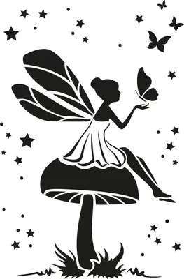 Produktbild von Viva Decor Schablone Elfe Schmetterling A4 Motivgröße 21 cm Bastelvorlage
