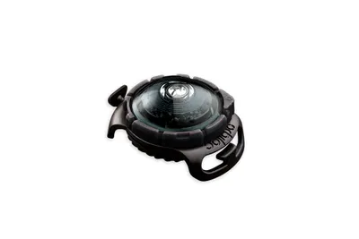 A black and clear dog light clip is shown on a white background.