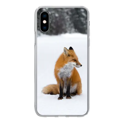 Produktbild von MuchoWow® Handyhülle Schutzhülle Hülle für iPhone X Fuchs - Schnee - Winter Silikon Softcase Handy Hülle - Handyhülle