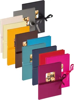 Produktbild von Walther Leporello Fun 12 Fotos 10x15 cm Papiereinband schwarze Seiten Schleife