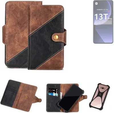 Produktbild von K-S-Trade Handyhülle Schutzhülle Bookstyle Case kompatibel mit Xiaomi 13T Pro Klapphülle Cover Hülle Schutztasche 1x