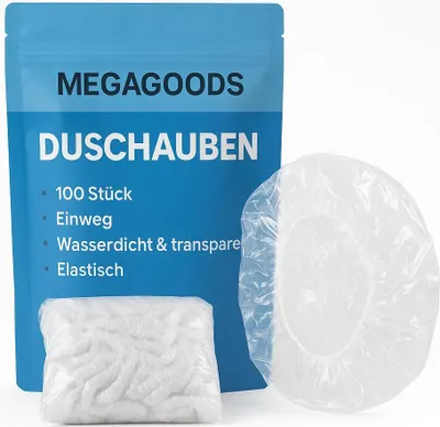 Produktbild von 100 Stück Duschhauben Einweg wasserdicht transparent elastisch DE.