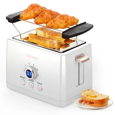 2-Scheiben-Toaster, 850 W, 6 Bräunungsstufen, LED, Krümelschublade