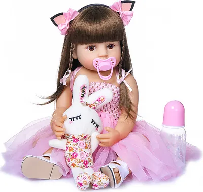 Immagine prodotto di 55cm 22" Bambola reborn realistica in silicone morbido vinile ragazza play doll Bambola