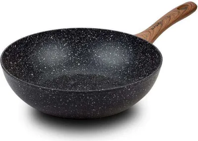 Produktbild von NAVA Pfanne / Wokpfanne NATURE mit Granitbeschichtung zum Braten Schmoren von Speisen 28 cm für Gasherde Induktion