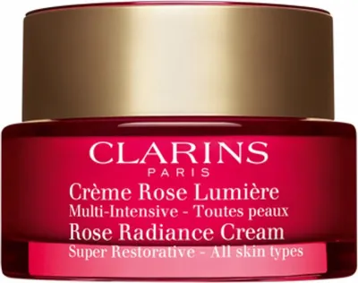 Produktbild von Clarins Rose Radiance Cream Super Restorative, Tagescreme, Frauen, Universal, Gesicht, Hals/Nacken, Anti-Aging, Anti-Mitesser, Anti-Falten, Elastizität, Anheben, Feuchtigkeitsspendend,..., 50 ml