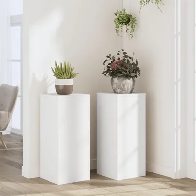 Immagine prodotto di Supporto per piante 2 pz. Bianco 30x30x70 cm Materiale a base di legno