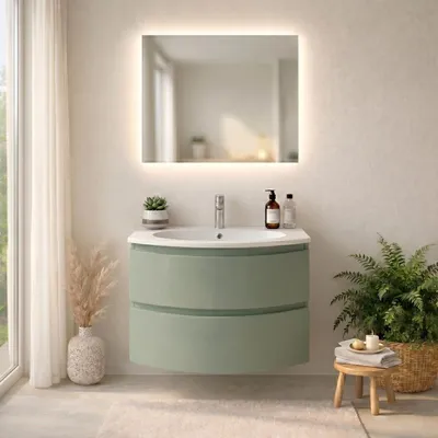 Immagine prodotto di Mobile bagno sospeso 70cm verde salvia con lavabo | Los Angeles