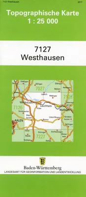 Obrázok produktu pre Topografická mapa Bádenska-Württemberska Westhausen