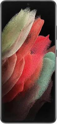 A Samsung Galaxy S21 Ultra 5G smartphone displayed against a black background.
