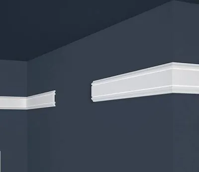 Produktbild von PROVISTON | Zierleiste Polystyrol | 8 x 47 x 2000 mm | Weiß | Wandleiste