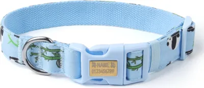 Immagine prodotto di INF Comodo collare in cotone per cani taglia S con fibbia personalizzabile Blu