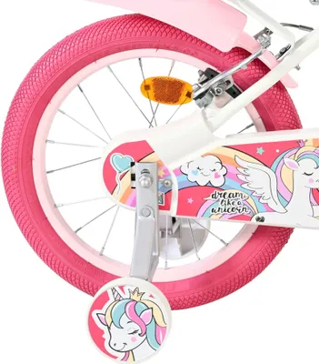 Obrázok produktu pre Volare Unicorn – detské bicykel – pre dievčatá – 16 palcov – biely – s dvoma ručnými brzdami