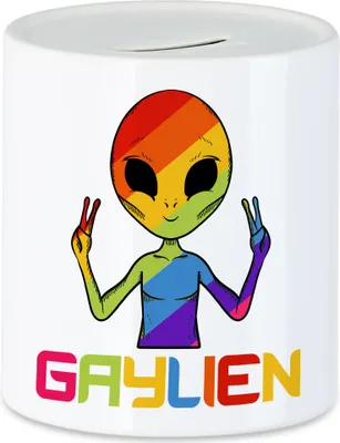 Produktbild von Gaylien Tasse LGBT Gay LGBTQ Pride Queer Homosexuell CSD Pride Week Geschenk Spardose