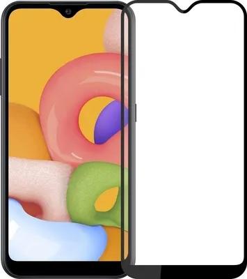 Produktbild von Mobigear Premium  Samsung Galaxy A01 Panzerglas Gehärtetes Glas Displayschutz - Hüllenfreundlich - Schwarz