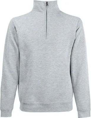 Produktbild von Fruit of the Loom - Classic Zip Neck Sweat - Heather Grey - S