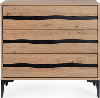 Kommode Melys 40 x 78 x 80 cm Stahl MDF Spanplatte Braun Schwarz_Natur24