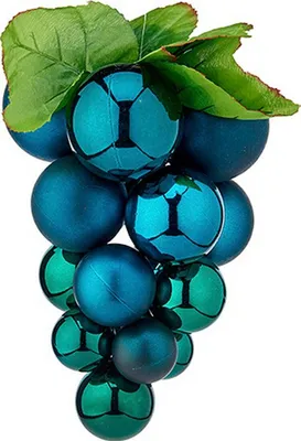 Produktbild von Weihnachtsbaumkugeln groß Trauben Blau Kunststoff