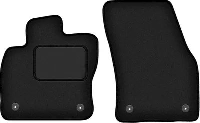 Image de Tapis de sol avant velours sur-mesure pour Volkswagen Touran II (2016-, monospace) noir, jeu 2 pièces, fixations - STANDRAD