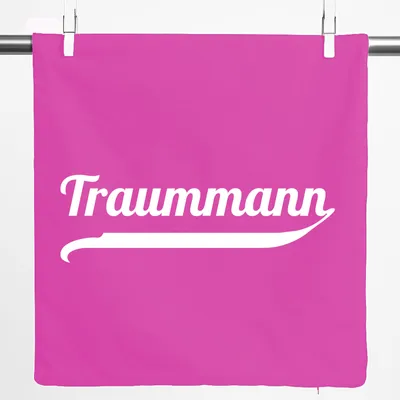 Produktbild von Huuraa Kissenbezug Traummann Schriftzug 40x40cm Fuchsia Baumwolle Dekokissenbezug Geschenkidee