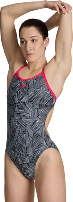 Produktbild von Arena Damen Badeanzug Overview Challenge Back Freak Rose/Weiß