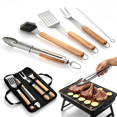 Immagine prodotto di Set di 5 utensili da barbecue in acciaio inossidabile