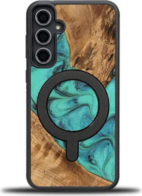 Produktbild von Holzhülle Bewood Unique - Turquoise für MagSafe für Galaxy S23 FE